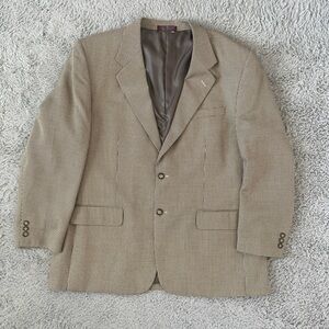 NWT Cordovan & Grey Lt. Brown Check Polyester Jacket Sport Coat Sz 48R Classic